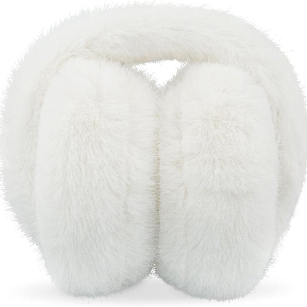 Winter Ear Muffs for Women Girls Faux Fur Cute White Earmuffs Fluffy Ear Warmers - Picture 3 of 6